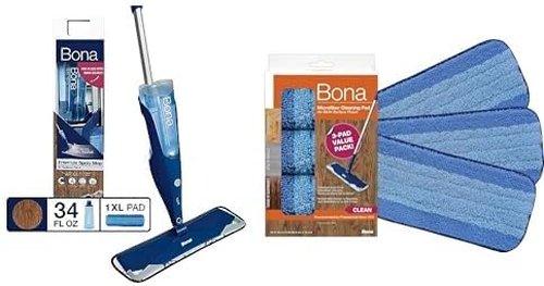 Bona Hardwood Floor Spray Mop - Premium Microfiber Cleaning Pad Value 3-Pack | Efficient Cleaning Solution