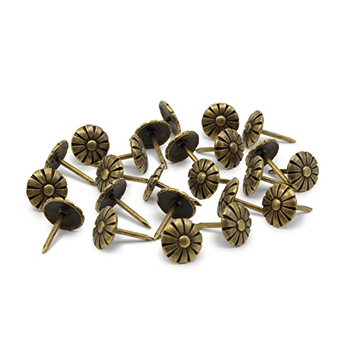 Dritz Home Decorative Daisy Nails, 7/16-Inch Antique Brass - 24 Pack