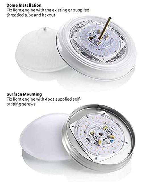 Legental 5.5" Ceiling Fan LED Light Kit, 6.73" Overall, 5CCT 2700K-5000K, 23W, 120V, Dimmable Retrofit LED Module for Ceiling Fixtures