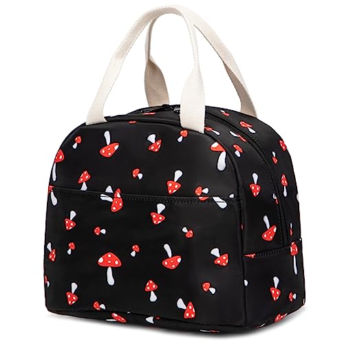 Mushroom Insulated Lunch Bag - Reusable Oxford Tote for Work & School