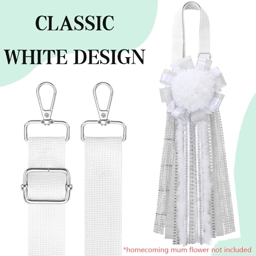 AUGSUN White Adjustable Homecoming Mum Neck Straps - 6 Pack