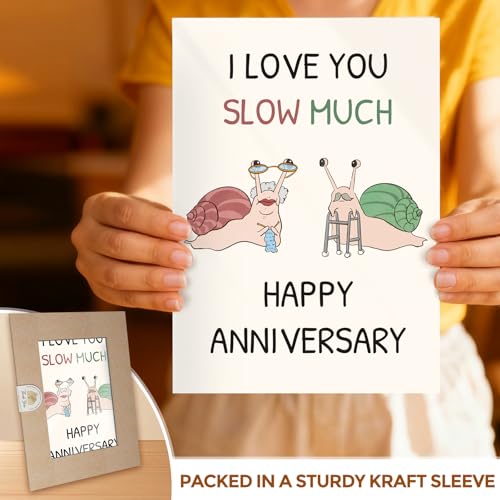 Funny Snail Anniversary Card - Love You Slow Much for Him/Her