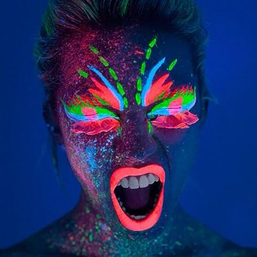 Mysense UV Blacklight Neon Face Paint and Water Activated Eyeliner Teal