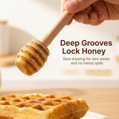 25-Piece Wooden Honey Dipper Sticks - 3-Inch Mini Honeycomb Wands