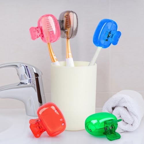 Fowecelt 5 Pack Travel Toothbrush Head Covers - Plastic Protector Caps