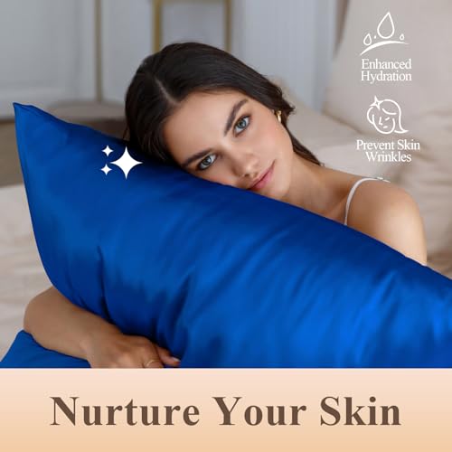 Royal Blue Satin Pillowcase Set - Standard Size (20x26 in) - 2 Pack