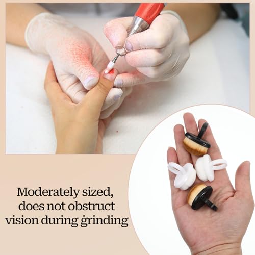 Macuezu 4 Pcs Wearable Ring Nail Dust Remover Brush - Soft Nylon Bristle Manicure Tool