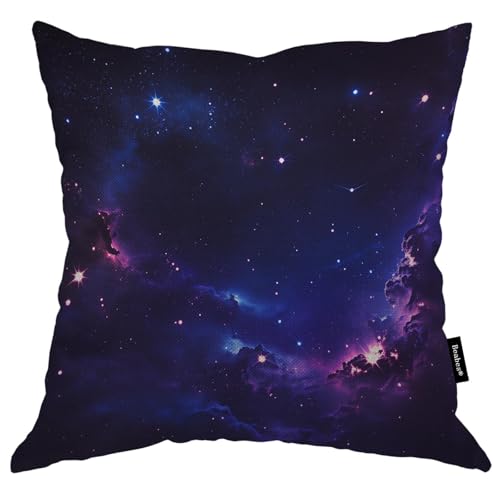 Galaxy Space Throw Pillow Cover 18x18 Inch Cotton Linen Decorative Cushion Case