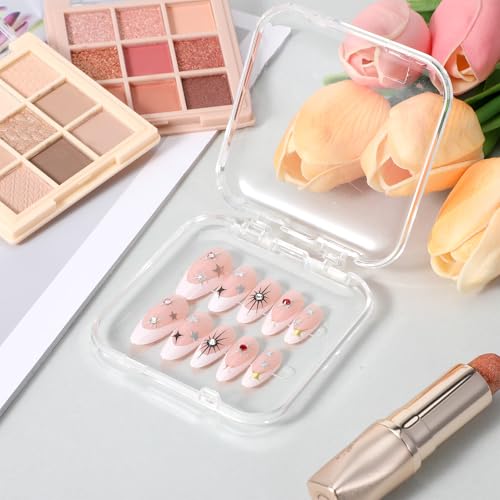 Bremorou Double Sided Tape for Press On Nails - 4 Rolls Clear Sticky Nail Art Adhesive