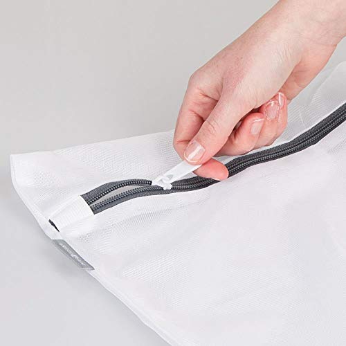iDesign Medium Mesh Laundry Bag for Delicates - White