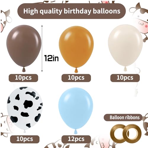 Hongplus Blue Western Cowboy Balloon Set - 60pcs Cow Print Party Decor