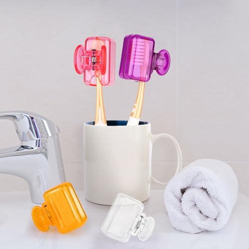 Hxezoc 4 Pack Travel Toothbrush Head Covers - Portable Plastic Protectors