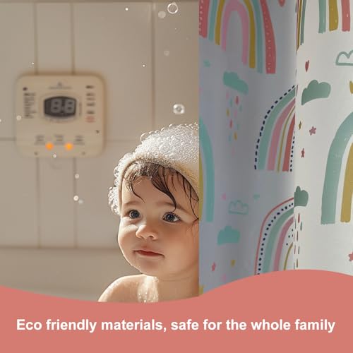 Premium EVA Rainbow Shower Curtain Liner, 72x72 Inches
