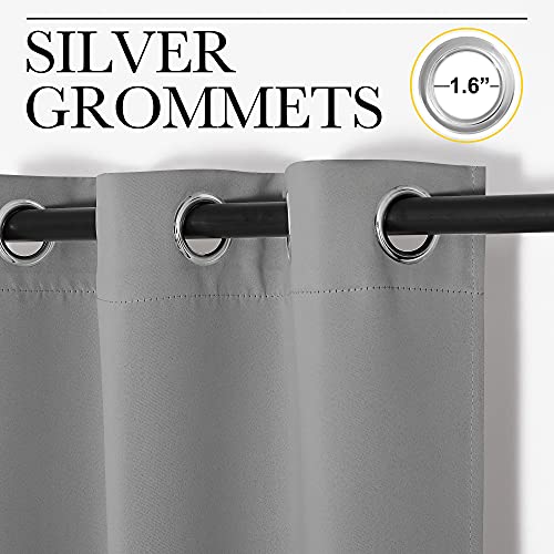 NICETOWN Thermal Insulated Blackout Curtain, Silver Grey, 42x63 Inch