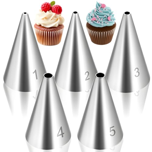 Sibba 5-Piece Stainless Steel Piping Tips Set for Cake Decorating