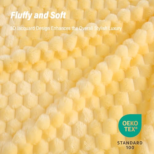 Bnuitland Light Yellow Flannel Throw Blanket 50x40 Inch - Soft & Cozy