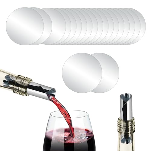 Silver Wine Pourer Discs - Drip-Free Reusable Pouring Spouts