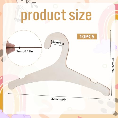 10-Pack Anti-Slip Wooden Baby Hangers for Newborns & Toddlers