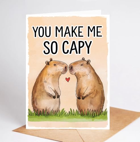 You Make Me So Capy Card - Funny Anniversary Card for Capybara Lovers