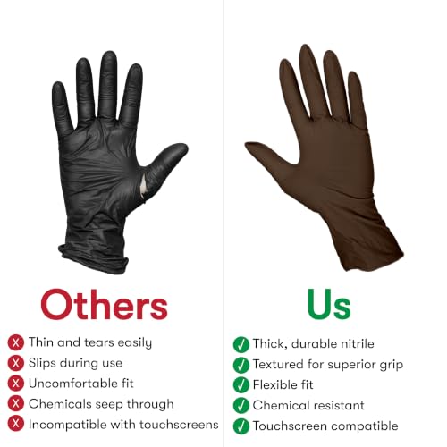 FRAMAR Medium Brown Nitrile Disposable Gloves - 100 Count