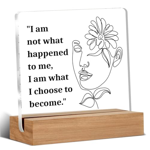 Mental Health Desk Plaque for Counselors & Therapists - 'I Am What I Choose to Become'