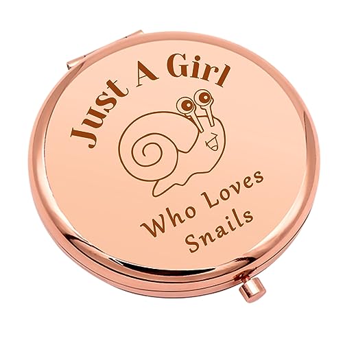 Snail Lover Compact Travel Makeup Mirror Funny Animal Gift for Women