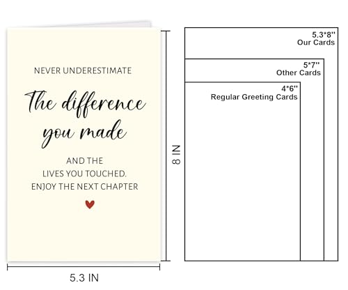 RPJIEKINXU Goodbye Card for Coworker Leaving - Variation #2 Heartfelt Farewell Gift with Uplifting Quote, Matching Golden Envelope, 8x5.3in