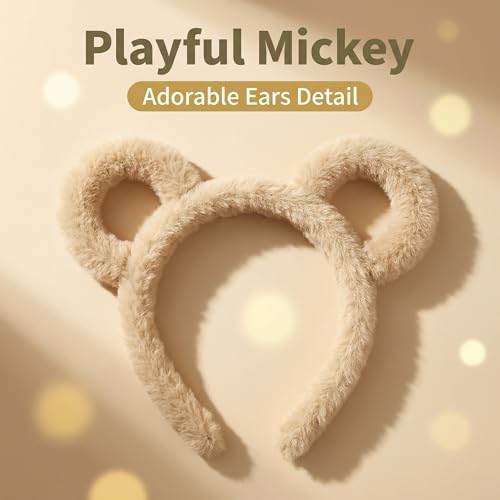 Furry Plush Bear Ears Headband 2pcs - Cozy Skincare & Makeup Hair Band