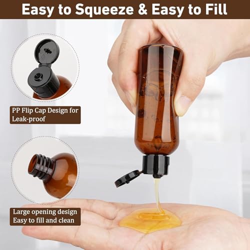 Wowang Travel Bottles for Toiletries 4 Pack 3.4oz TSA Approved Leak Proof Brown