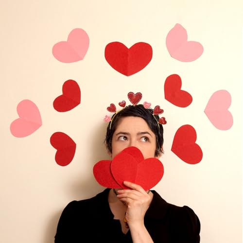 Valentine's Day Glitter Heart Headband Red Pink Hair Accessory