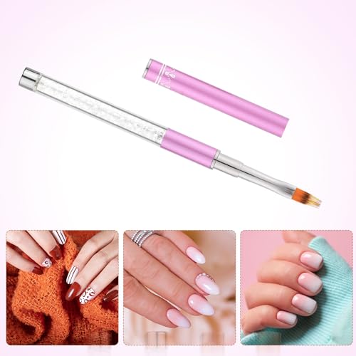 NQEUEPN Ombre Nail Brush Rhinestone Handle Gradient Nail Art Painting Tool