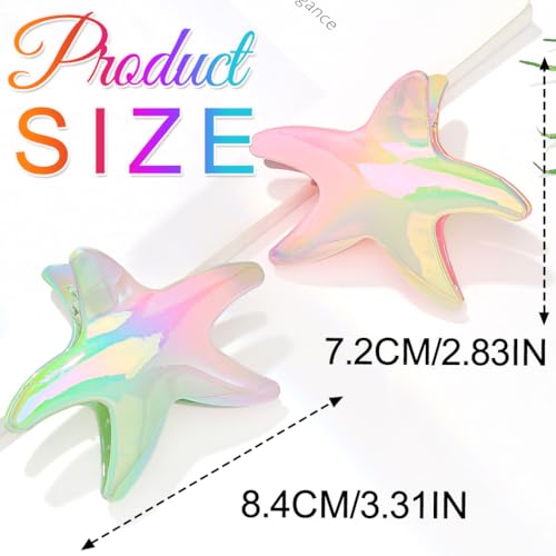 Starfish Hair Claw Clips 2-Pack Acrylic Mermaid Beach Hair Accessories