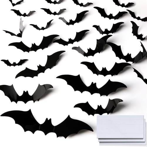 Teenitor Halloween Bat Wall Stickers - 120pcs for Indoor & Outdoor Decor
