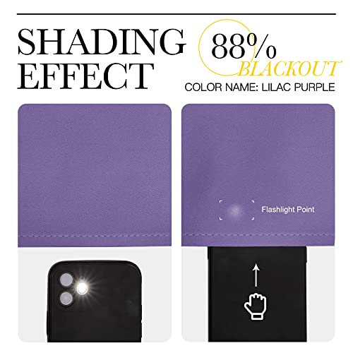 NICETOWN Blackout Curtain for Sliding Door, Lilac Purple, 70"W x 72"L