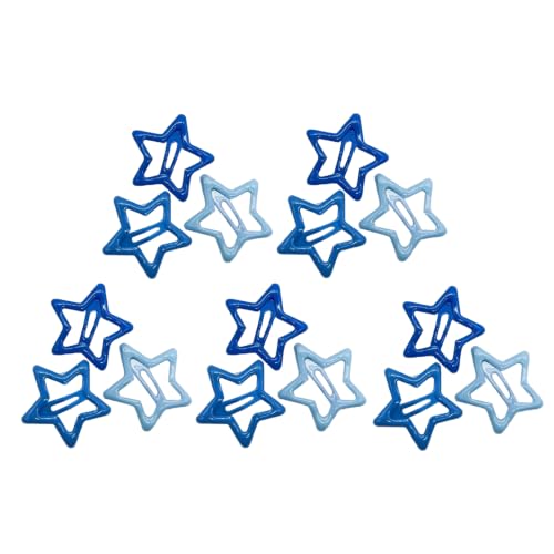 15-Piece Blue Star Hair Barrette Set Alloy Hair Clips