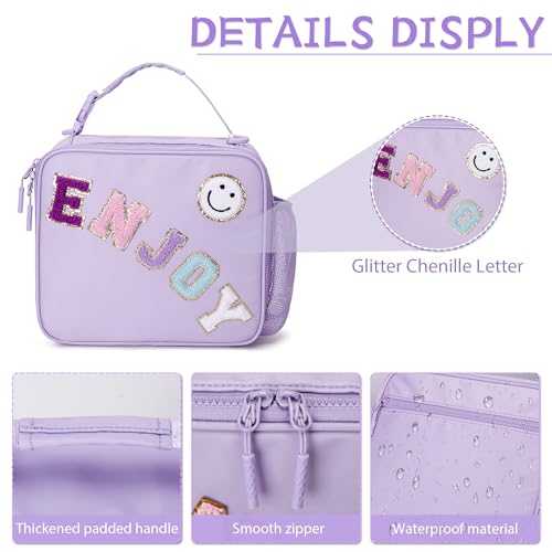 Kids Insulated Lunch Bag for Girls, Reusable Leak-Proof Cooler with Adjustable Strap