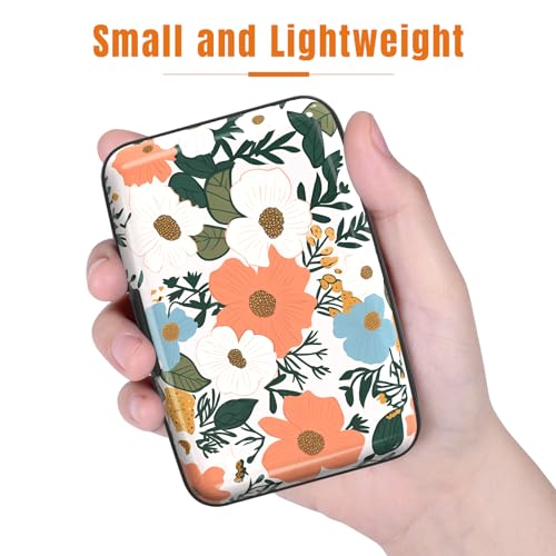 Rimilak RFID Blocking Aluminum Credit Card Holder - Orange Flower