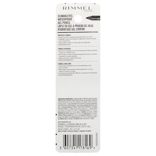 Rimmel Scandaleyes Waterproof Gel Eyeliner Pencil - 001 Black 0.04oz