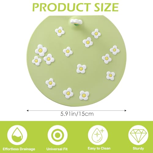 Green 5-Inch Silicone Bathtub Stopper with Suction Cover