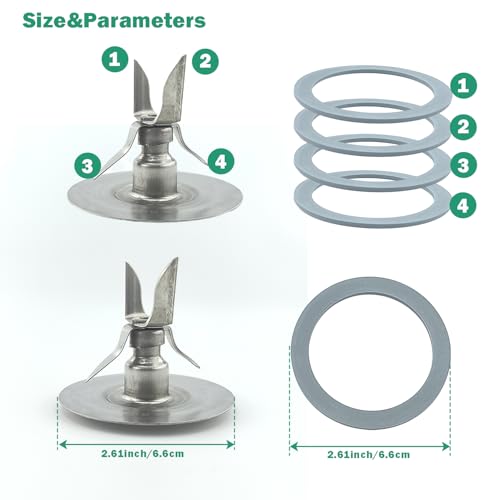 2 Pack Oster Blender Replacement Ice Crusher Blades & Gasket Set