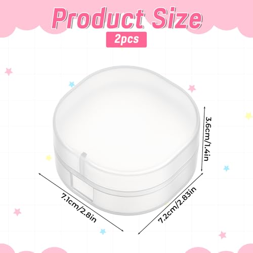 Travel Cotton Pad Case - 2 Pack Portable Organizer with Snap Lid
