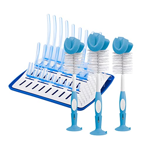 Dr. Brown's Blue Bottle Brush & Drying Rack Set - 3 Pack