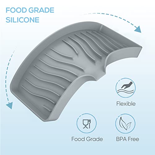 Cool Gray Self-Draining Kitchen Sink Tray - Silicone Soap Holder