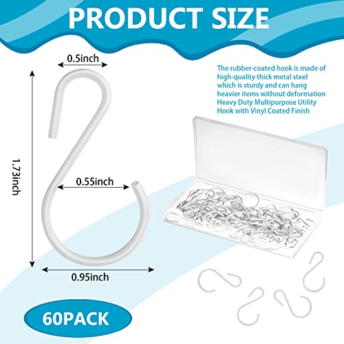 Sratte 60 Pcs Heavy Duty S Hooks for Kitchen Organization