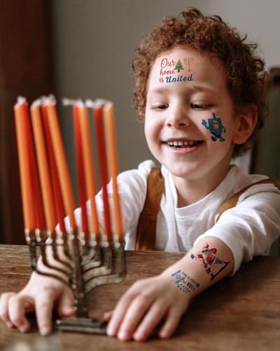 Merry Chrismukkah Temporary Tattoos - 188 Pcs Hanukkah & Christmas Party Favors