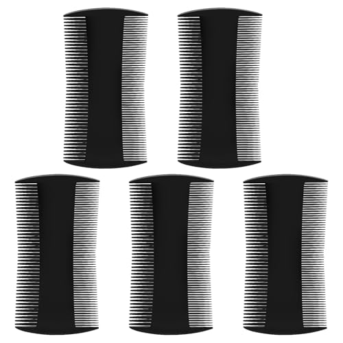 Qjaiune Double Sided Pocket Beard Comb 5-Pack - Fine & Wide Tooth