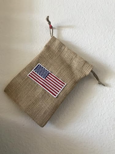 Patriotic Jute Burlap Drawstring Bag - Versatile Gift Pouch