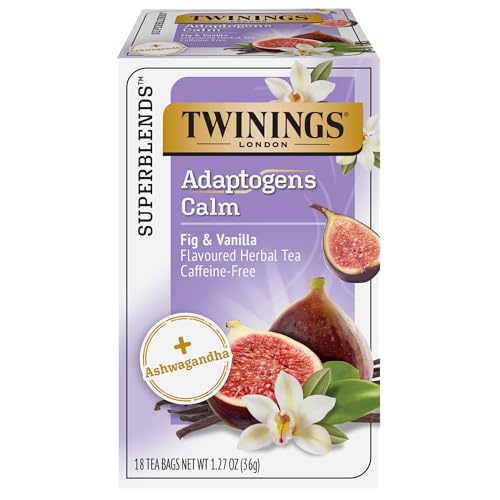 Twinings Adaptogens Calm Tea, Ashwagandha Fig & Vanilla, 18 Tea Bags