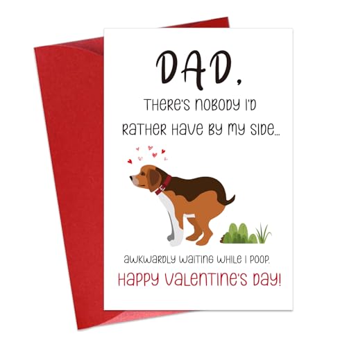 Funny Valentine's Day Card for Dog Dads - Heartfelt Gift with Envelope