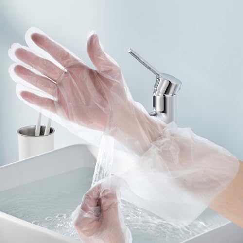Gjinxi 30 Pack 21-Inch Disposable Cleaning Gloves - Waterproof Elbow Length